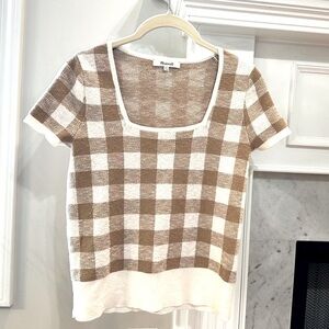Madewell Square-Neck Sweater Tee in Gingham